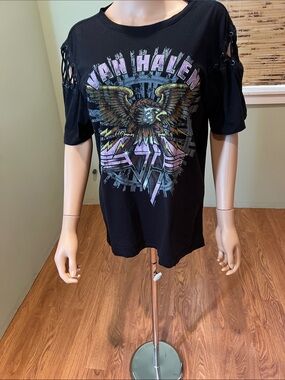 Black Graphic Van Halen Band With Eagle Tee Size XL